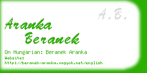 aranka beranek business card